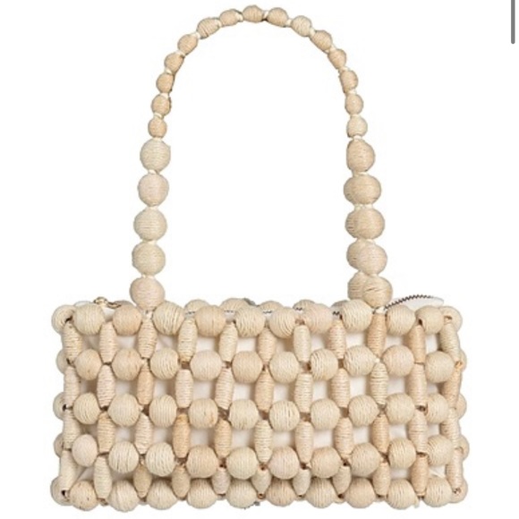 Cult Gaia shoulder bag in off white with twine beaded detail - Picture 3 of 4